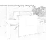 Lacquered glass reception counter Alberic