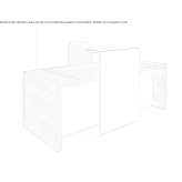 Wooden reception counter with a lacquered glass shelf Horning