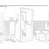 Telephone booth made of acoustic fabric Rieti