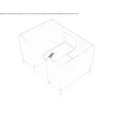 Office booth with acoustic multimedia fabric Denee