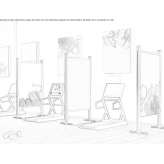 Sound-absorbing, free-standing office screen Zdrapti