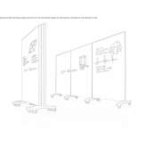 Magnetic glass office board on wheels Volendam
