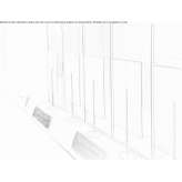 Sound-absorbing, free-standing office screen made of polyester fiber Foehren