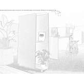 Sound-absorbing office screen on wheels Sevsk