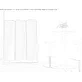 Freestanding office screen on wheels Corse