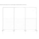 Modular glass and steel office board on wheels Dzan