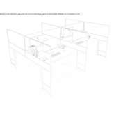 Desk partition made of glass and aluminum Alveley