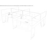 Desk partition made of glass and aluminum Alveley