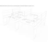 Desk partition made of glass and aluminum Alveley