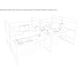 Desk partition made of glass and aluminum Alveley