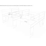 Desk partition made of glass and aluminum Alveley