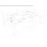 Desk partition made of glass and aluminum Alveley