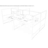 Desk partition made of glass and aluminum Alveley