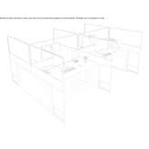Desk partition made of glass and aluminum Alveley
