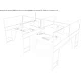 Desk partition made of glass and aluminum Alveley