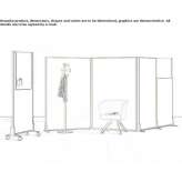 Freestanding mobile modular office screen Pribesti