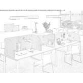 Sound-absorbing partition wall made of recycled PET Schillig