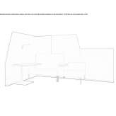 Office screen made of sound-absorbing fabric Minerbio