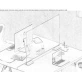 Tempered glass desk barrier Allegre