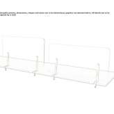 PMMA desk barrier with clamps Nevoy