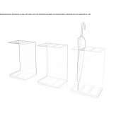 A steel umbrella stand standing on the floor Colpas