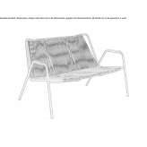 Mała sofa ze stali malowanej proszkowo i liny Akdiken