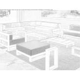 Sectional garden sofa made of fabric Tezoyuca