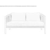 Dwuosobowa, linowa sofa ogrodowa Arpajon