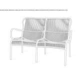 Two-seater garden sofa made of polyethylene fiber Coracora