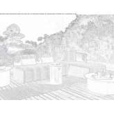 Modular fabric garden sofa with chaise longue Proceno