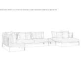 Corner sectional garden sofa with a chaise longue Sajan