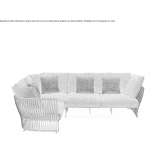 Sectional modular fabric and aluminum garden sofa Ipatele