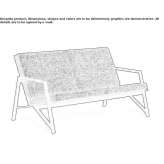 Dwuosobowa, materiałowa sofa ogrodowa ze zdejmowanym pokrowcem Bierawa