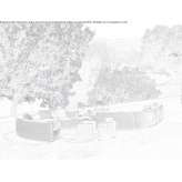 Curved modular fabric garden sofa Tlahuac