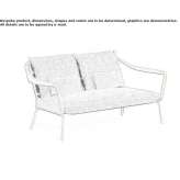 Two-seater fabric garden sofa Gnoien
