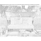 Sofa with high backrest made of synthetic fabric Legnano