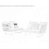 Dwuosobowa modułowa sofa ogrodowa z tkaniny Okunevka