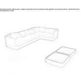 Corner sectional sofa made of technical fabric Badajoz