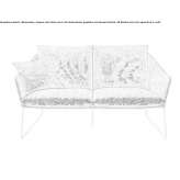 Dwuosobowa, materiałowa sofa ogrodowa ze zdejmowanym pokrowcem Hunucma