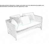Dwuosobowa sofa ogrodowa z tkaniny Edinburg