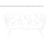 Two-seater garden sofa in fabric and iron Panino