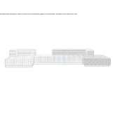 Sectional garden fabric with chaise longue Alumine