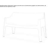 Two-seater garden sofa made of polypropylene Buger