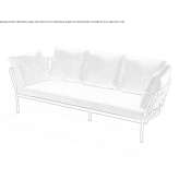3-seater garden sofa in aluminum and fabric Hirel