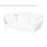 Two-seater garden sofa in aluminum and fabric Hirel