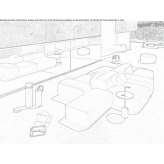 Modular fabric garden sofa Sessame