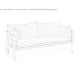Two-seater garden sofa upholstered in fabric Hognoul