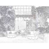 Two-seater fabric garden sofa Syrtych