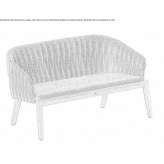 2 seater fabric and teak garden sofa Infiesto