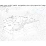 Corner modular fabric, teak and steel garden sofa Gamarra